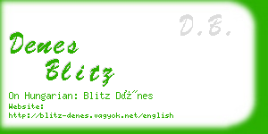 denes blitz business card